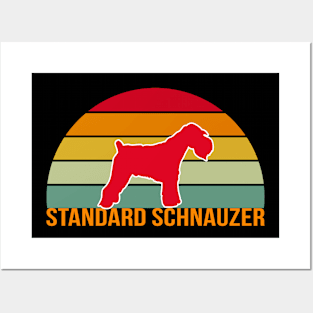 Standard Schnauzer Vintage Silhouette Posters and Art